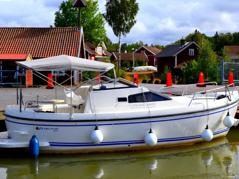 Exterior view of Gota 2, a Delphia Yachts Delphia Nano motorboat at Motala, Sweden