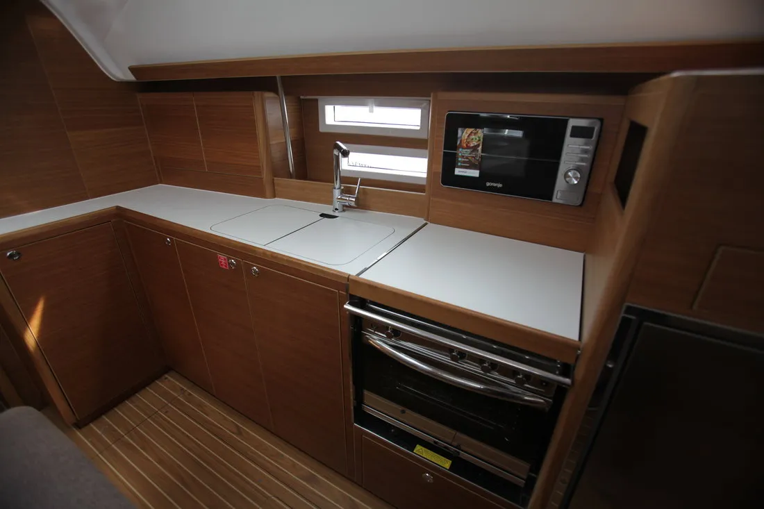 Salon of Kristi, a Elan Impression 45.1 sailboat at Pirovac, Croatia