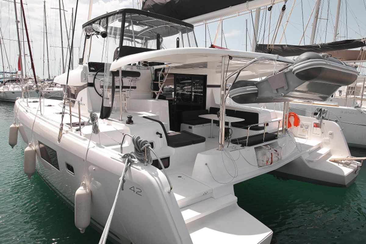 Exterior view of MASTERPIECE, a Lagoon 42 catamaran at Općina Sukošan, Croatia