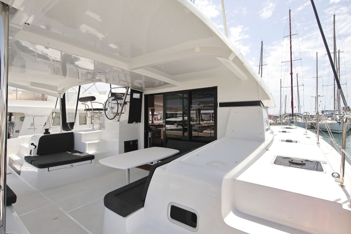 Deck of MASTERPIECE, a Lagoon 42 catamaran at Općina Sukošan, Croatia
