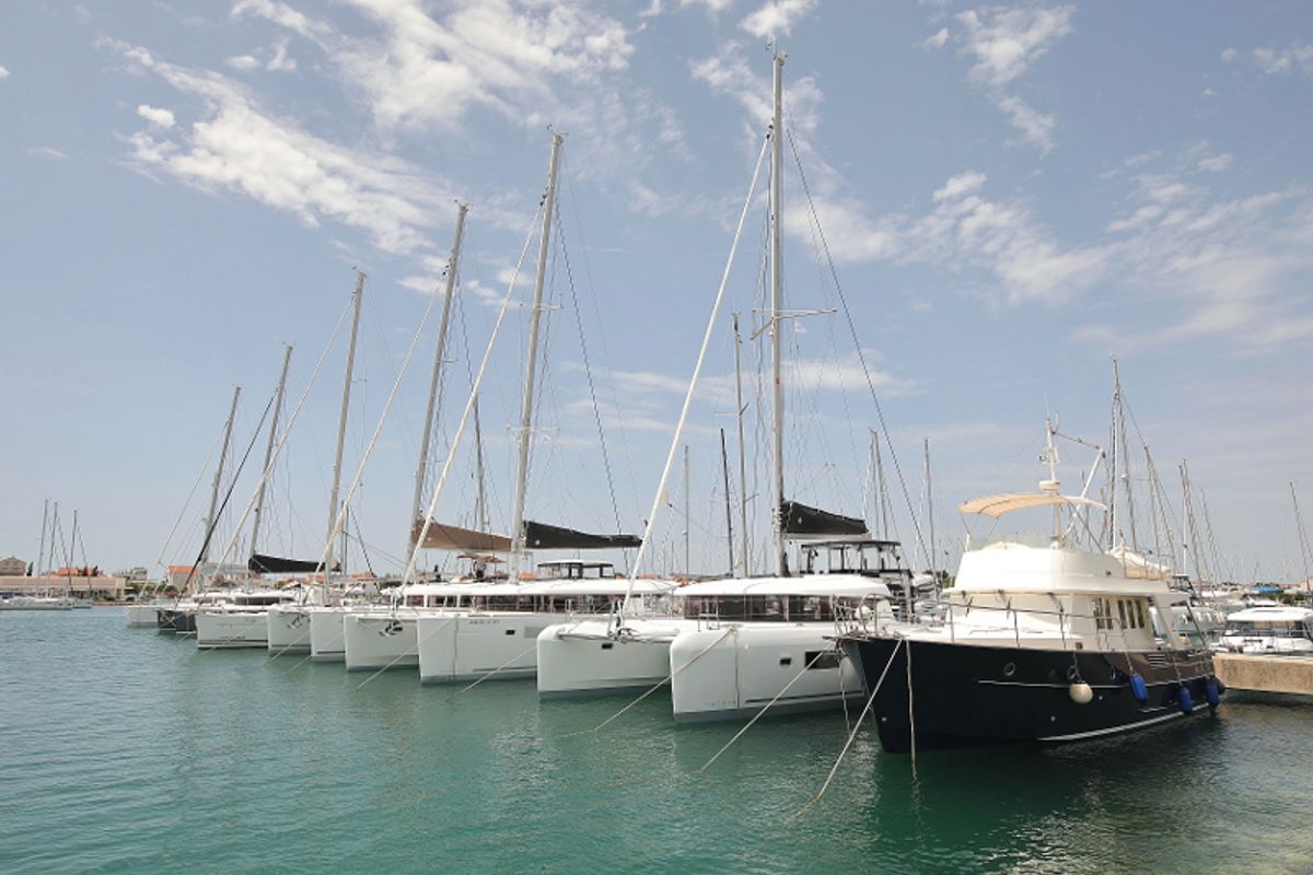 Exterior view of MASTERPIECE, a Lagoon 42 catamaran at Općina Sukošan, Croatia