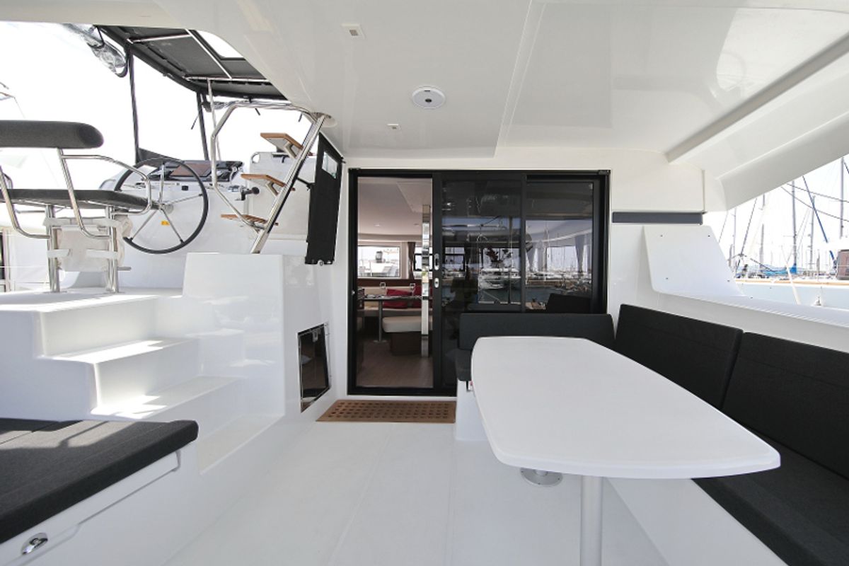 Deck of MASTERPIECE, a Lagoon 42 catamaran at Općina Sukošan, Croatia