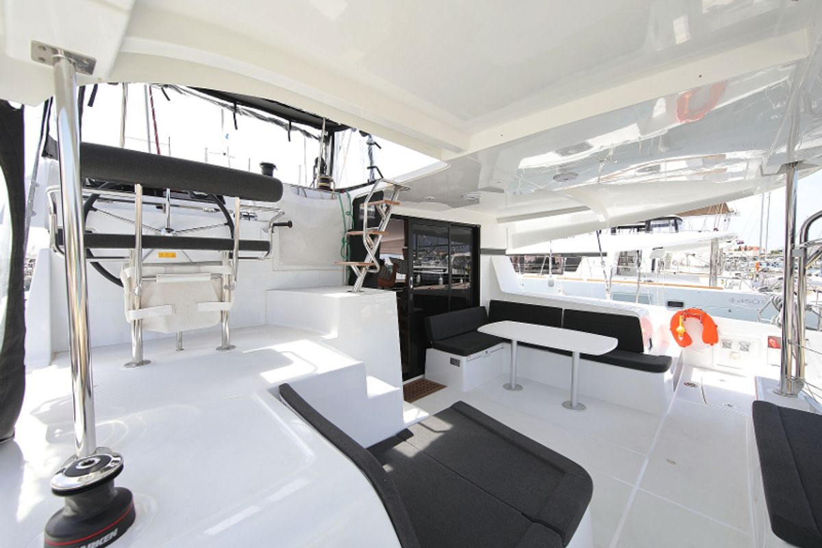Deck of MASTERPIECE, a Lagoon 42 catamaran at Općina Sukošan, Croatia
