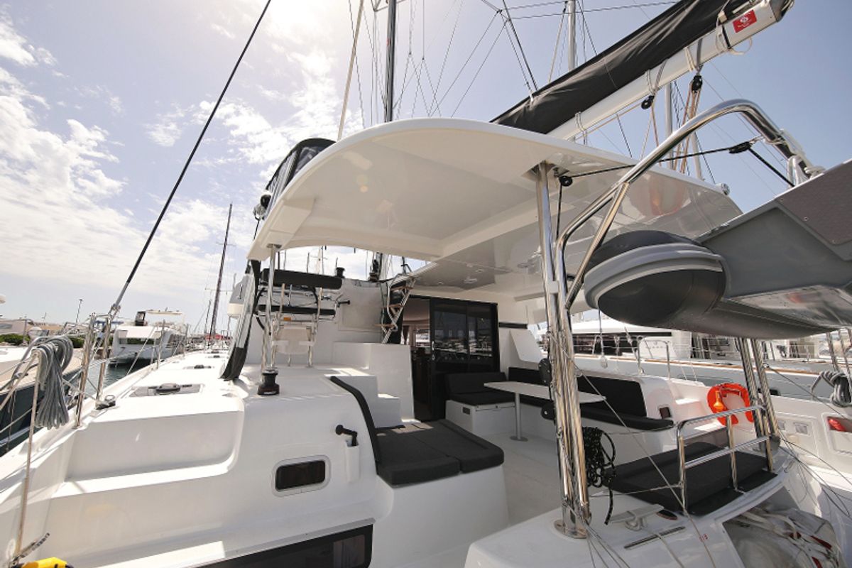 Deck of MASTERPIECE, a Lagoon 42 catamaran at Općina Sukošan, Croatia