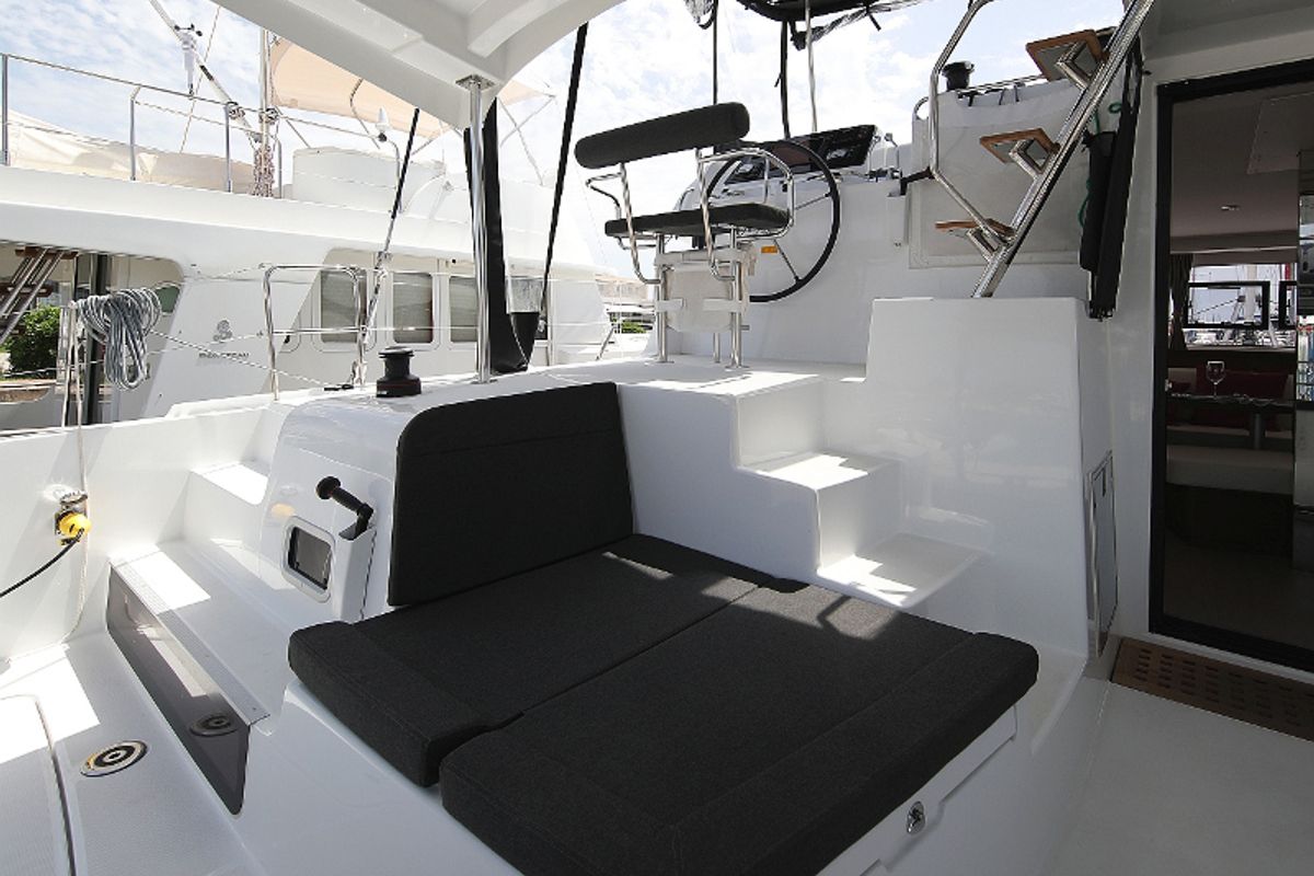 Deck of MASTERPIECE, a Lagoon 42 catamaran at Općina Sukošan, Croatia