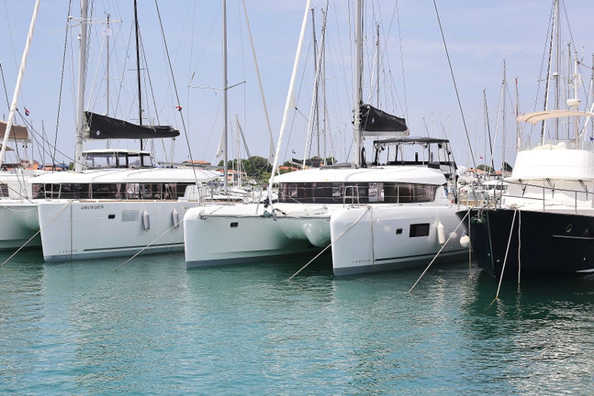 Exterior view of MASTERPIECE, a Lagoon 42 catamaran at Općina Sukošan, Croatia