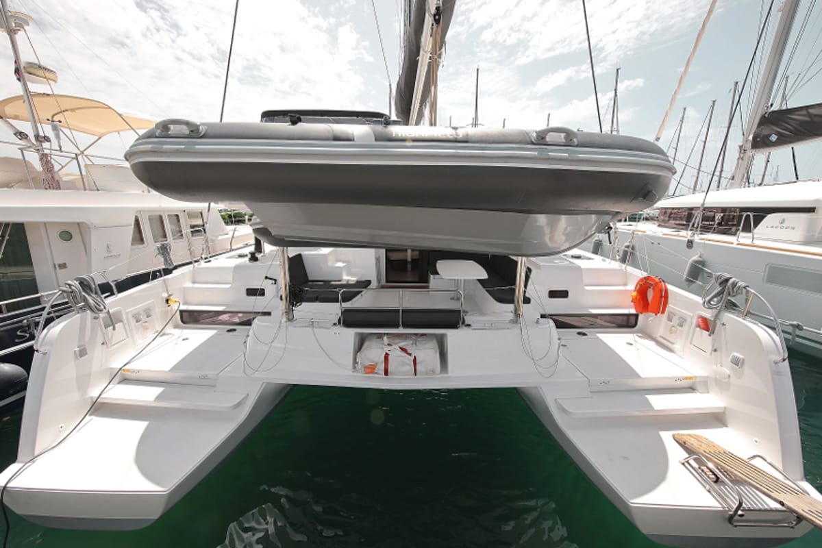 Exterior view of MASTERPIECE, a Lagoon 42 catamaran at Općina Sukošan, Croatia