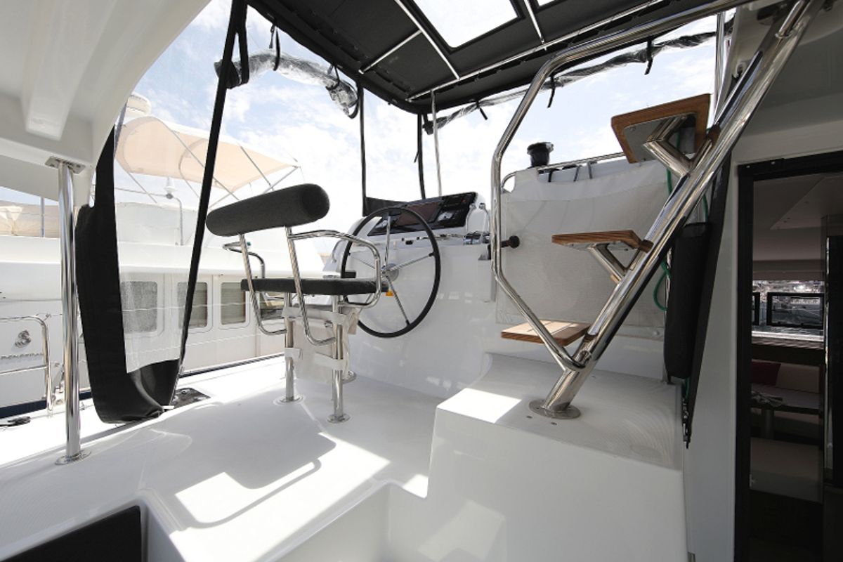 Cockpit of MASTERPIECE, a Lagoon 42 catamaran at Općina Sukošan, Croatia