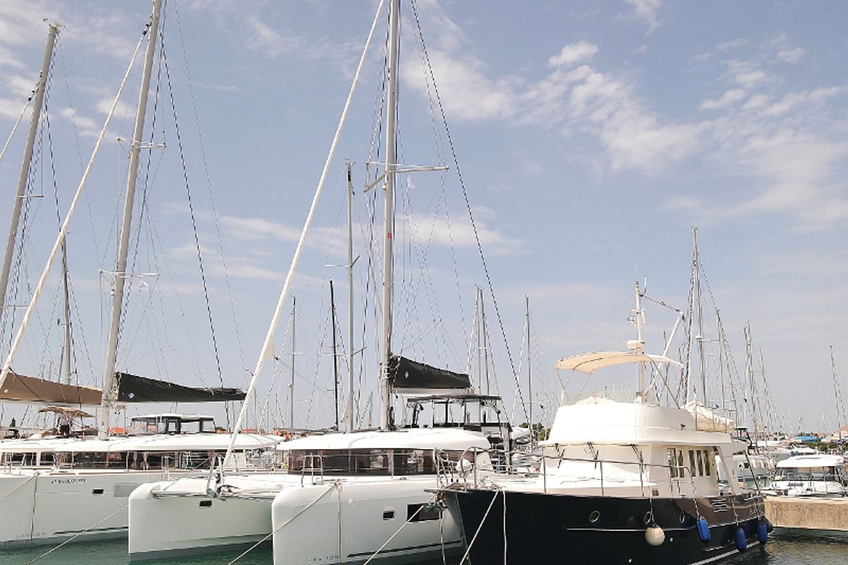 Exterior view of MASTERPIECE, a Lagoon 42 catamaran at Općina Sukošan, Croatia