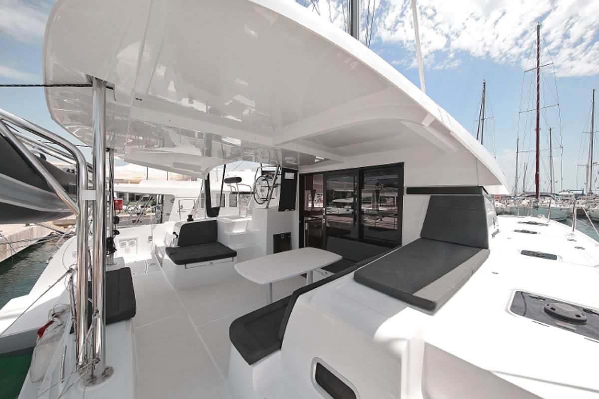 Deck of MASTERPIECE, a Lagoon 42 catamaran at Općina Sukošan, Croatia