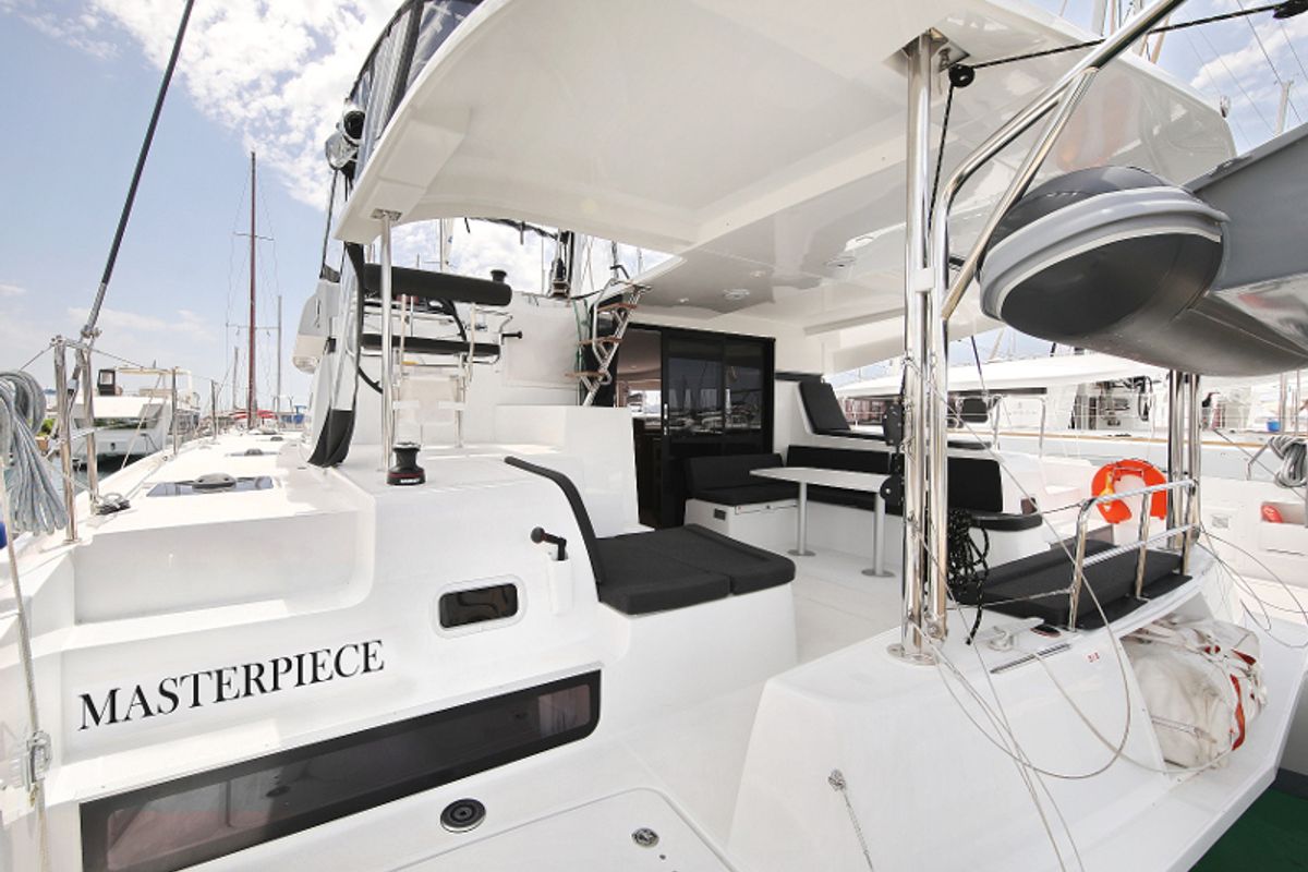 Deck of MASTERPIECE, a Lagoon 42 catamaran at Općina Sukošan, Croatia