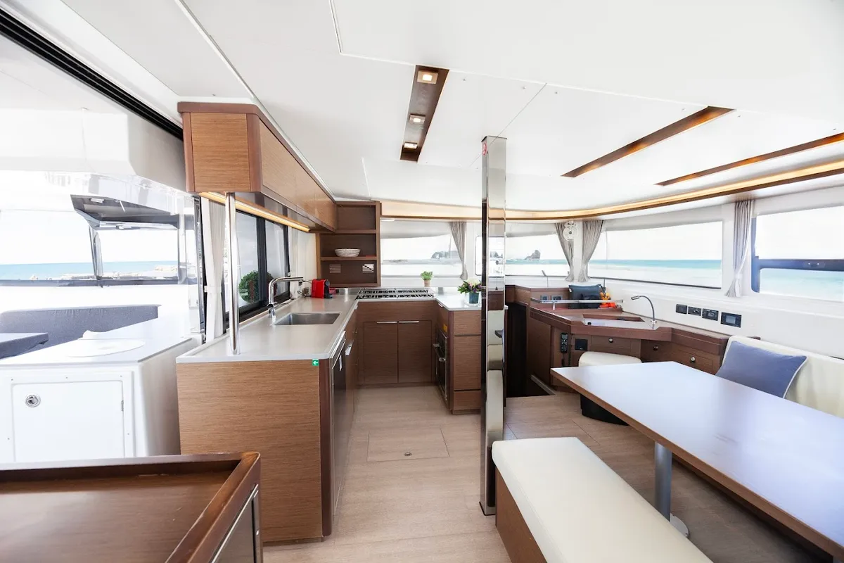 Galley of Zen - Green Wave, a Lagoon 46 catamaran at Athens, Greece
