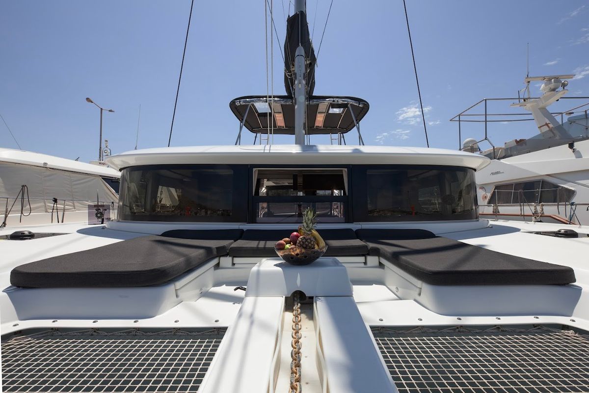 Deck of Zen - Green Wave, a Lagoon 46 catamaran at Athens, Greece