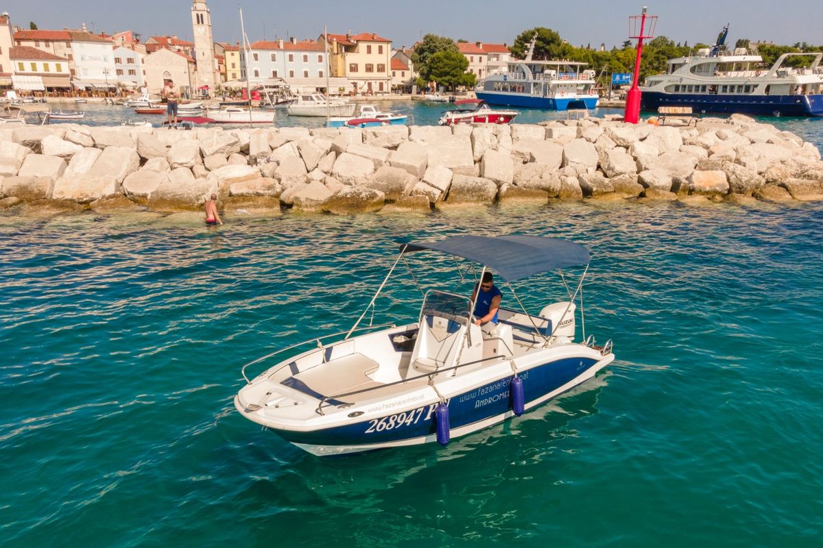 Exterior view of Andromeda, a Gulet Orizzonti Andromeda motorboat at Valbandon, Croatia