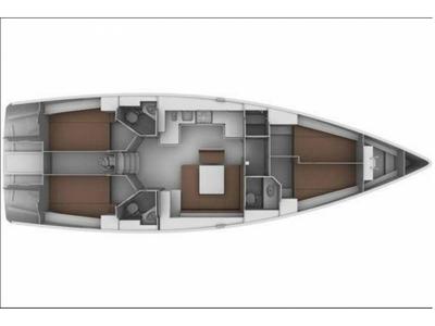 Floor plan of Bimba matta, a Bavaria 45 Cruiser sailboat at Piombino, Italy