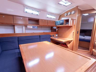 Salon of Bimba matta, a Bavaria 45 Cruiser sailboat at Piombino, Italy