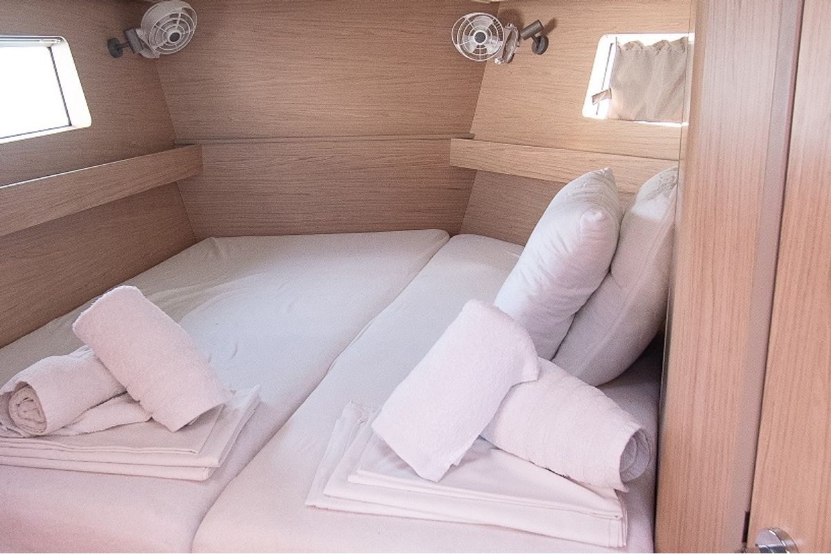 Cabin on Aginor, a Beneteau Oceanis 41.1 sailboat at Municipal Unit of Nea Peramos, Greece