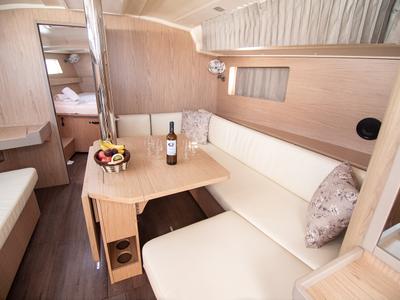 Salon of Aginor, a Beneteau Oceanis 41.1 sailboat at Municipal Unit of Nea Peramos, Greece
