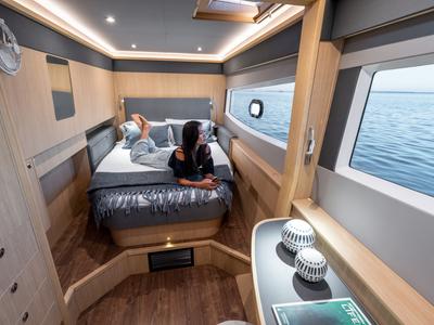 Cabin on Big Joy, a Aquila Yachts Aquila 42 Yacht catamaran at Cannigione, Italy