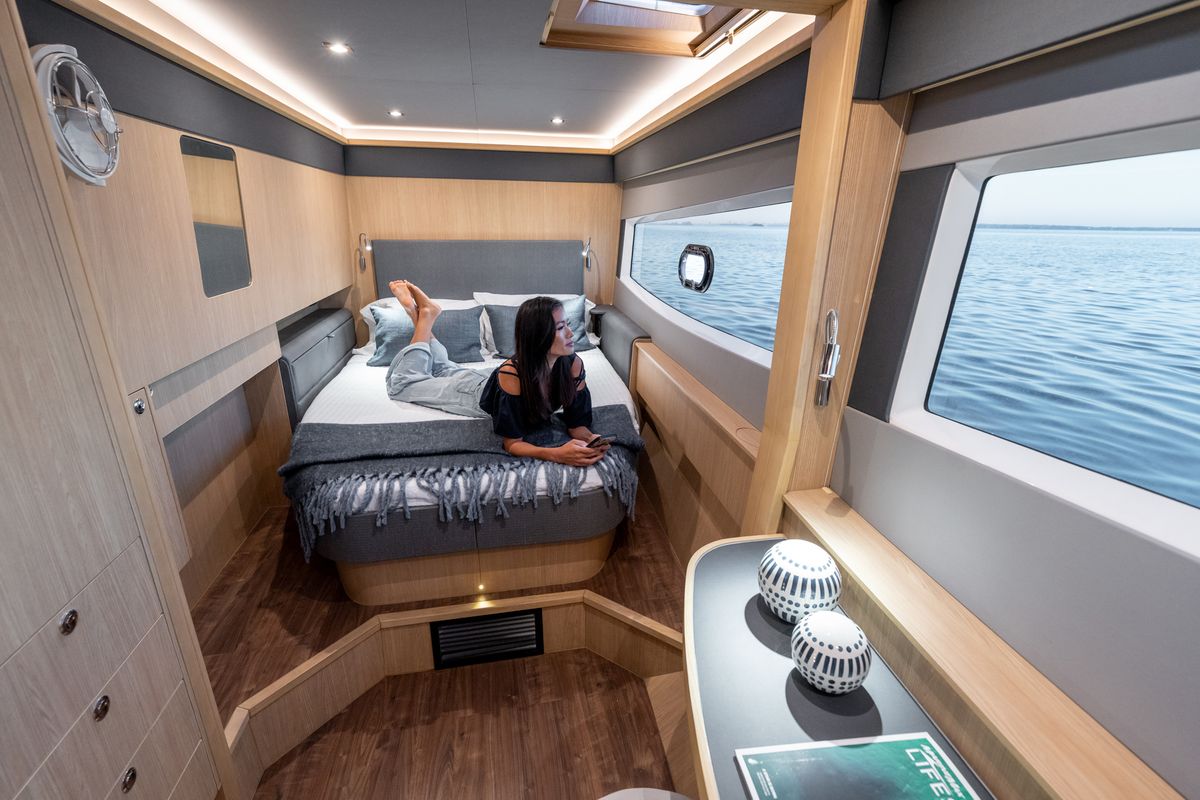 Cabin on Big Joy, a Aquila Yachts Aquila 42 Yacht catamaran at Cannigione, Italy