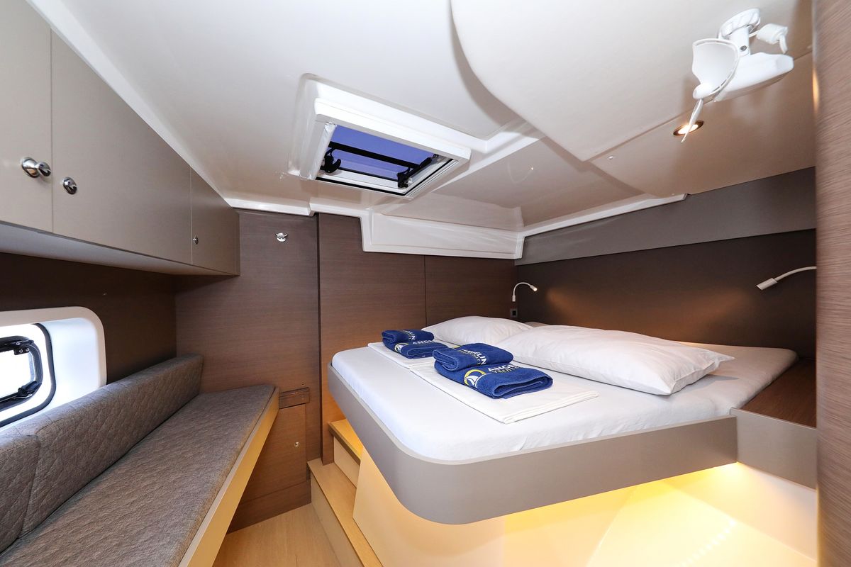 Cabin on Gonggong, a Bali Catspace catamaran at Grad Trogir, Croatia