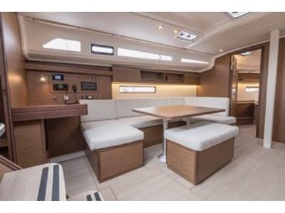 Salon of Proteo, a Beneteau Oceanis 40.1 sailboat at Marmaris, Turkey