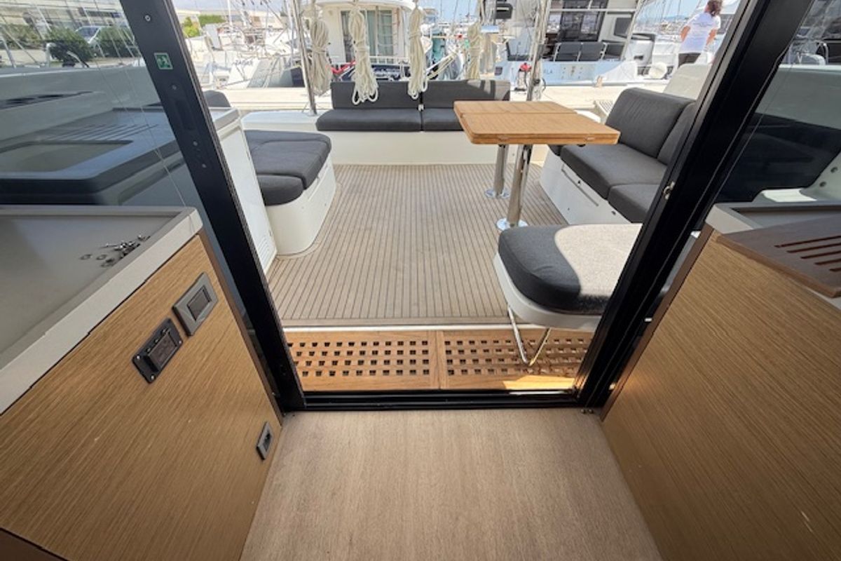Deck of UGLY DUCK, a Lagoon 50 catamaran at Općina Sukošan, Croatia