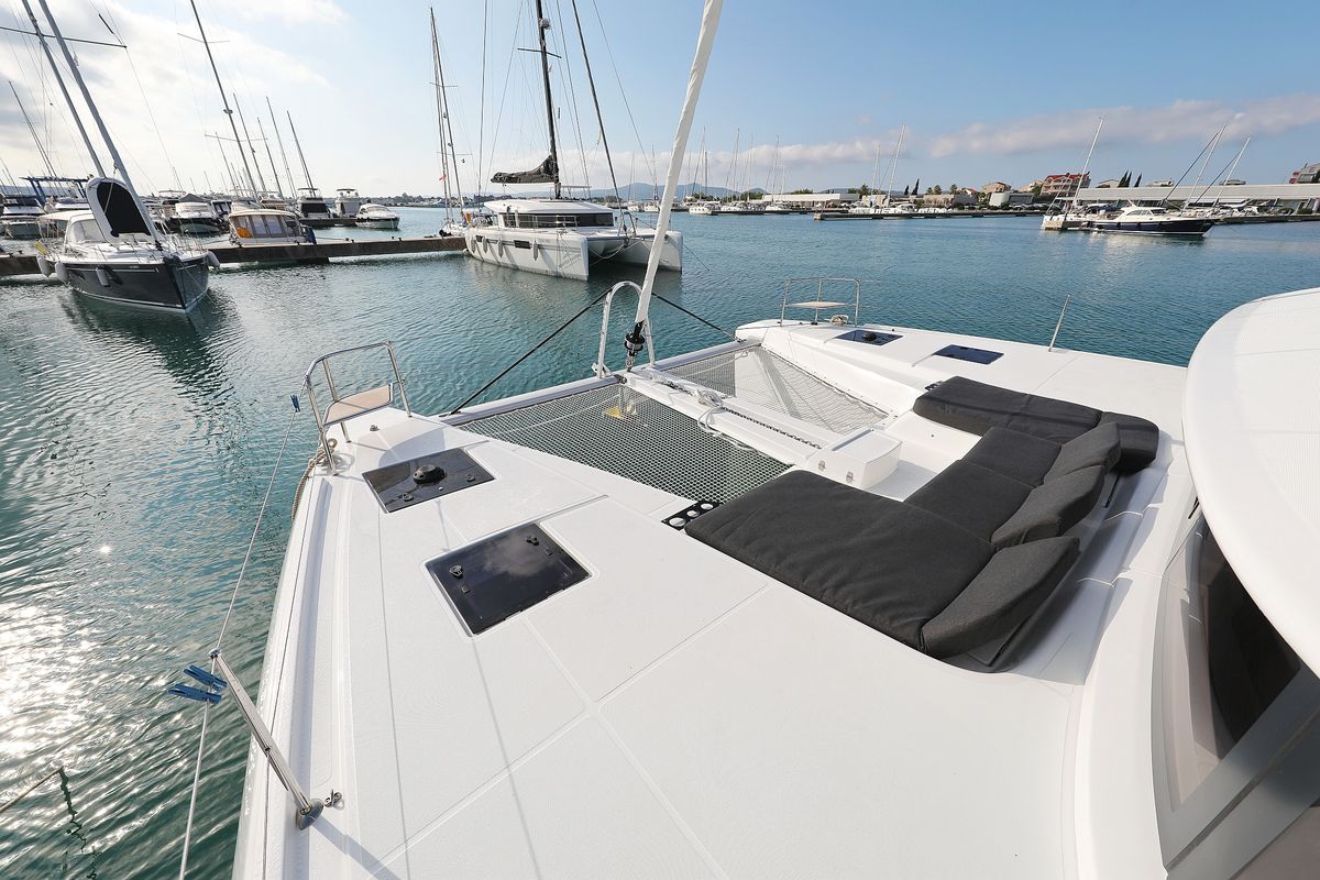 Deck of UGLY DUCK, a Lagoon 50 catamaran at Općina Sukošan, Croatia