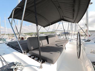 Cockpit of UGLY DUCK, a Lagoon 50 catamaran at Općina Sukošan, Croatia