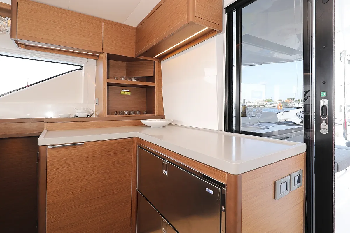 Galley of UGLY DUCK, a Lagoon 50 catamaran at Općina Sukošan, Croatia
