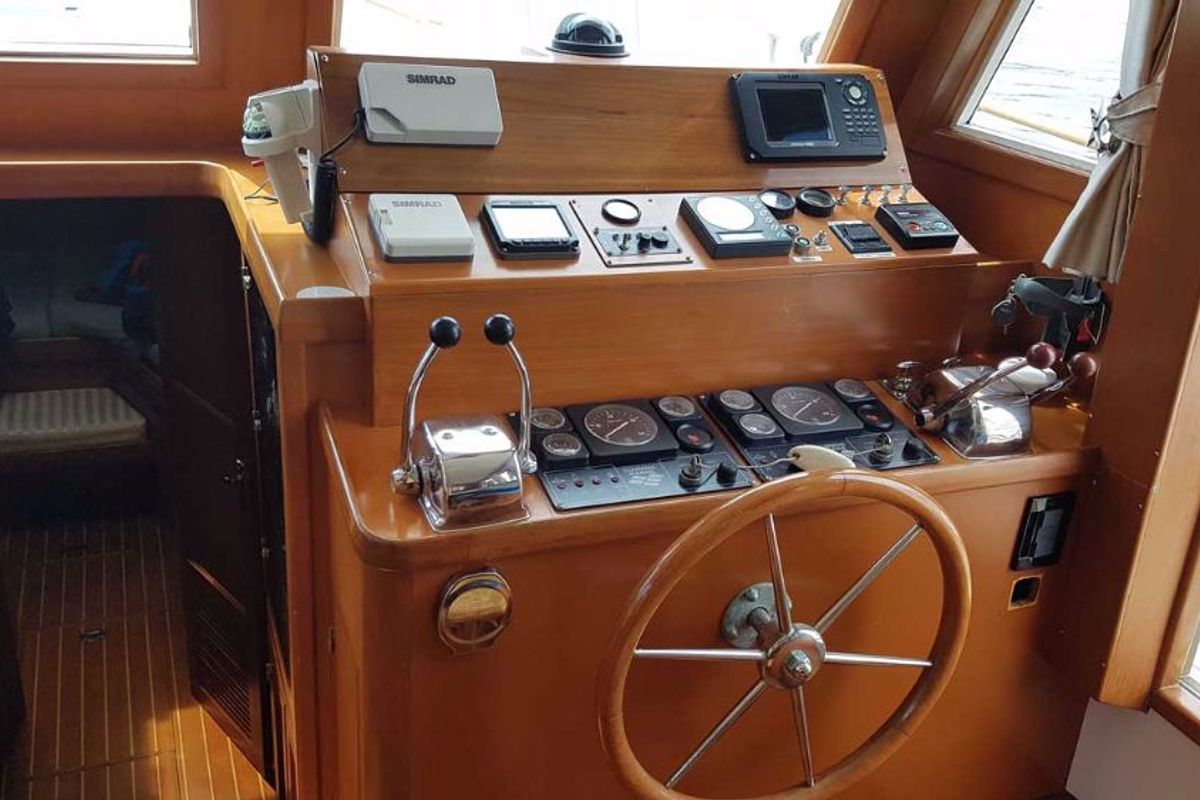 Cockpit of Sea Lion, a Custom Made Trawler HAMPTON 42 yacht at Zadar, Croatia