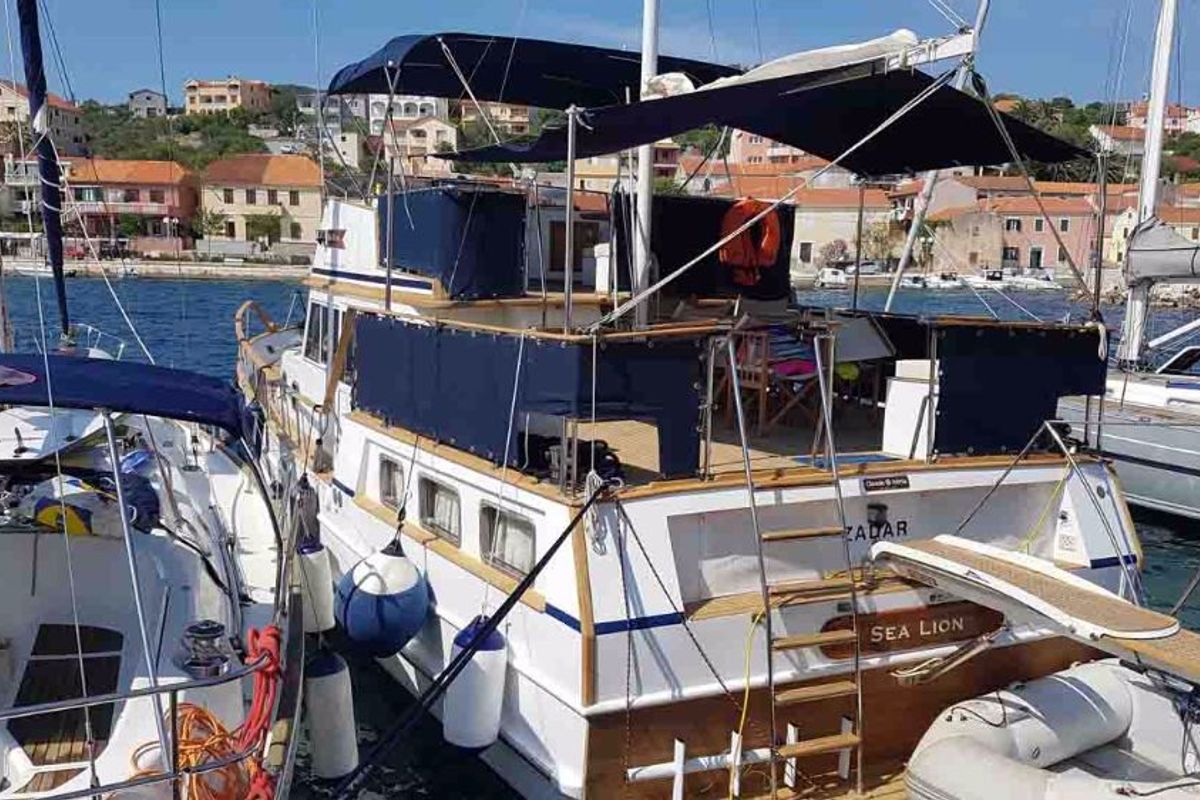 Exterior view of Sea Lion, a Custom Made Trawler HAMPTON 42 yacht at Zadar, Croatia