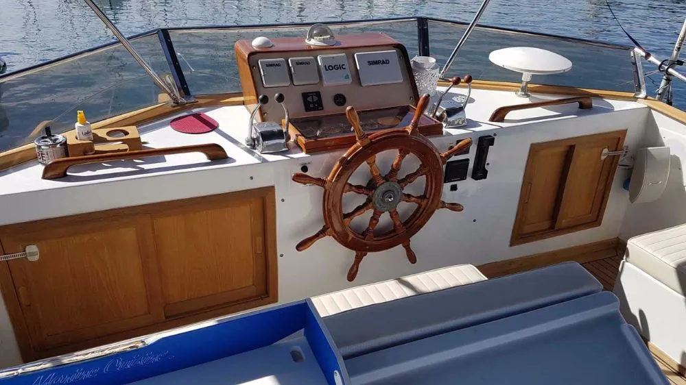 Cockpit of Sea Lion, a Custom Made Trawler HAMPTON 42 yacht at Zadar, Croatia