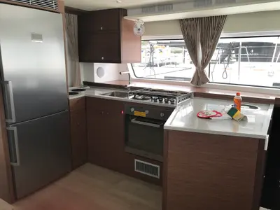 Galley of Dugongo II, a Lagoon 52 catamaran at Marigot, France
