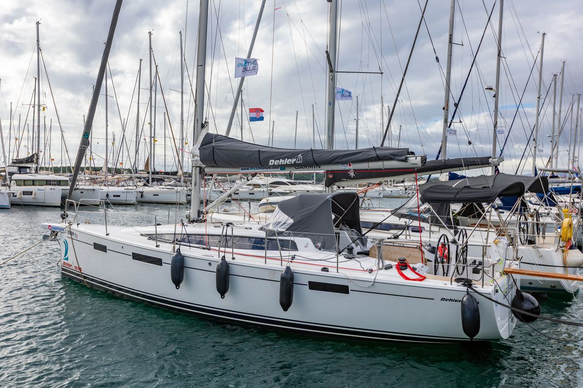 Exterior view of Lieutenant Dan, a Dehler 38 SQ sailboat at Punat, Croatia