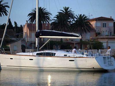 Exterior view of GOODBAR, a Beneteau Oceanis 43 sailboat at Lisbon, Portugal