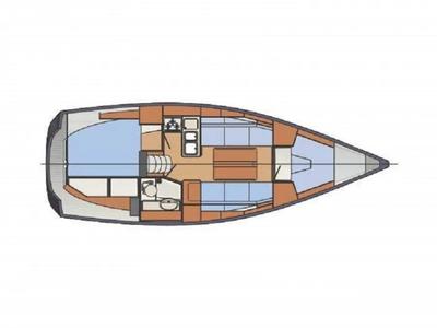 Floor plan of Odysse, a Delphia Yachts Delphia 31 sailboat at Port Navalo, France