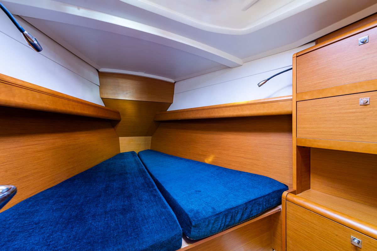 Cabin on Amor Fati, a Jeanneau Sun Odyssey 379 sailboat at Municipal Unit of Lefkada, Greece