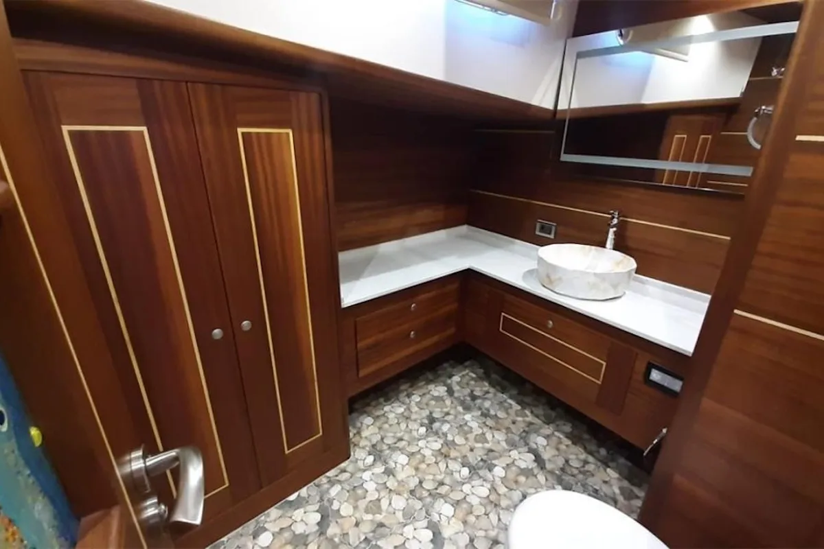 Head on CARPEDIEM CORAL, a Gulet Custom built 183 yacht at Bodrum, Turkey