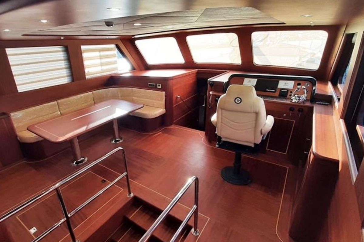 Cockpit of CARPEDIEM CORAL, a Gulet Custom built 183 yacht at Bodrum, Turkey