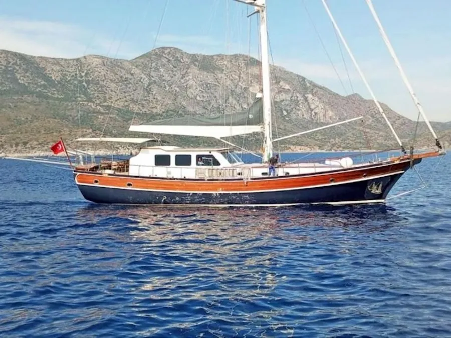 Exterior view of CARPEDIEM CORAL, a Gulet Custom built 183 yacht at Bodrum, Turkey
