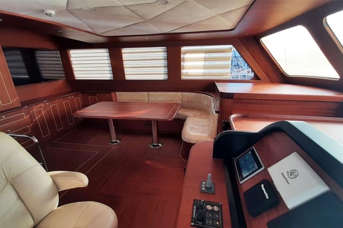 Cockpit of CARPEDIEM CORAL, a Gulet Custom built 183 yacht at Bodrum, Turkey