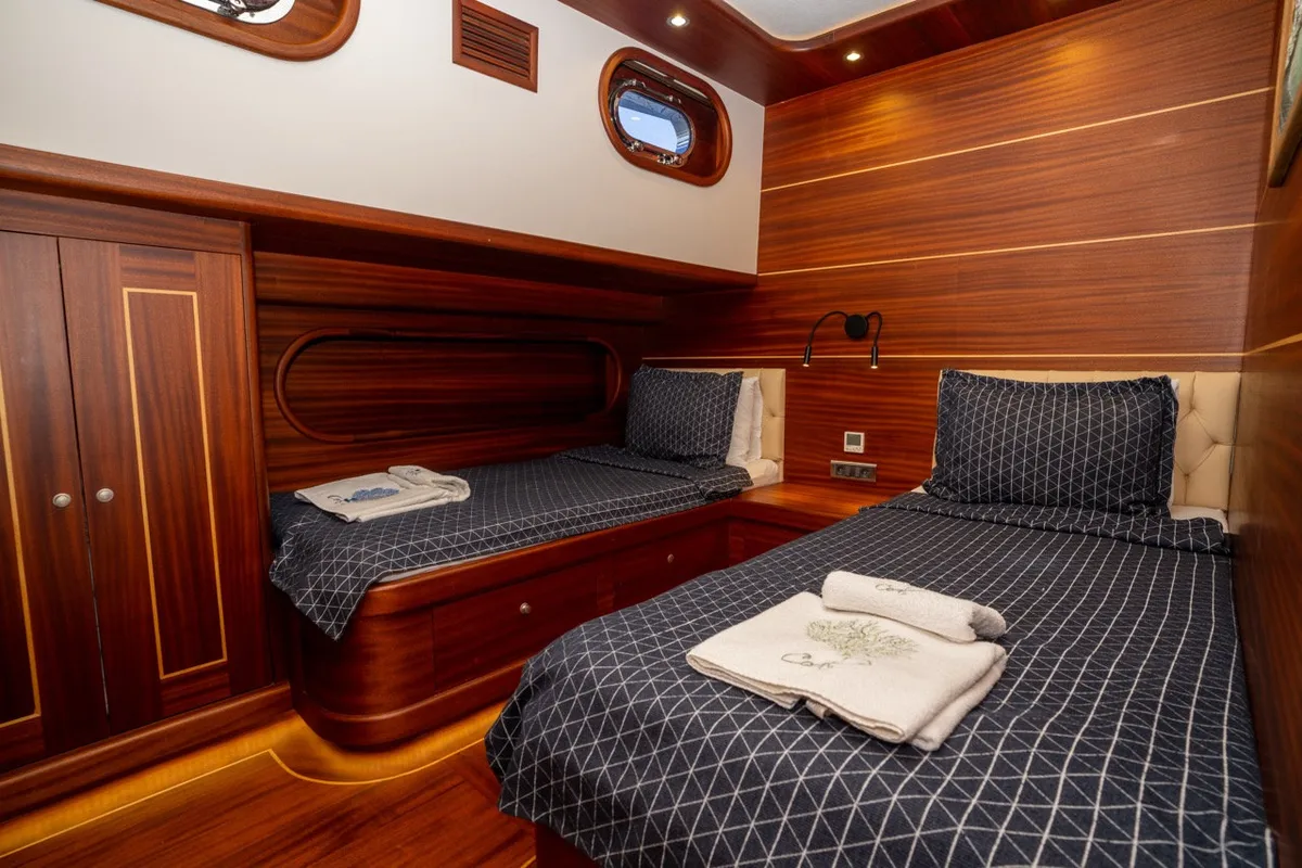 Cabin on CARPEDIEM CORAL, a Gulet Custom built 183 yacht at Bodrum, Turkey