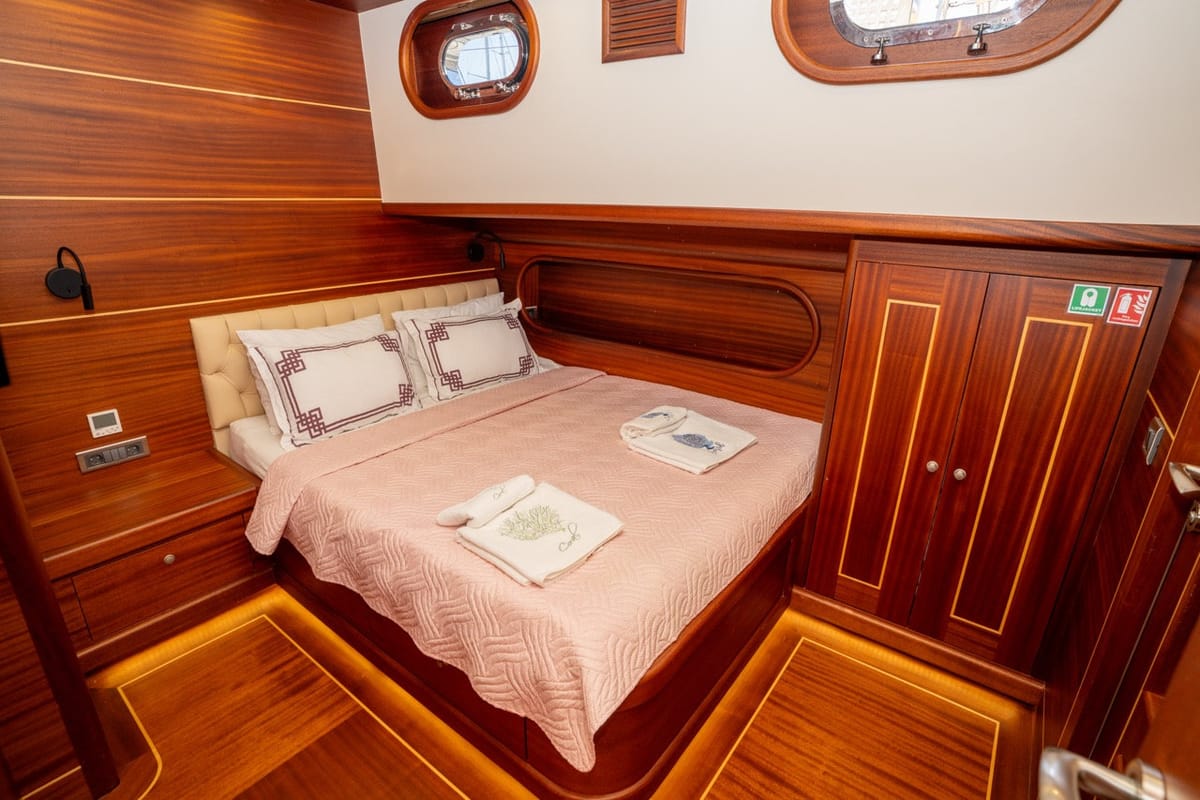 Cabin on CARPEDIEM CORAL, a Gulet Custom built 183 yacht at Bodrum, Turkey