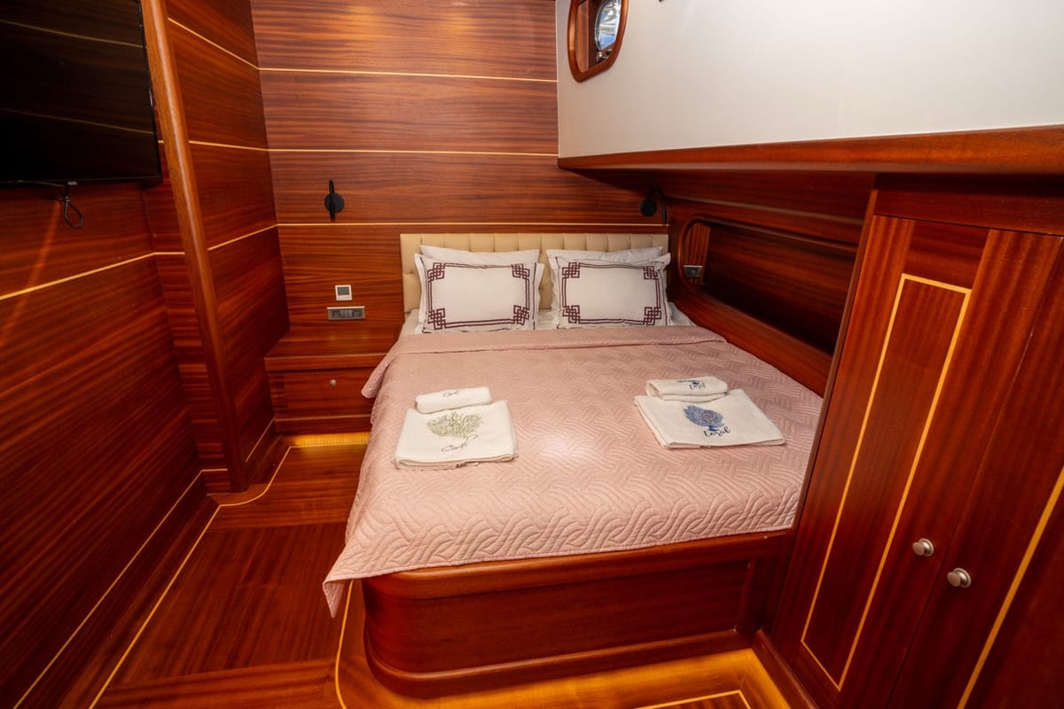 Cabin on CARPEDIEM CORAL, a Gulet Custom built 183 yacht at Bodrum, Turkey