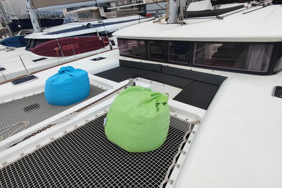 Deck of Alex Jr., a Lagoon 450 Fly catamaran at Volos Municipality, Greece