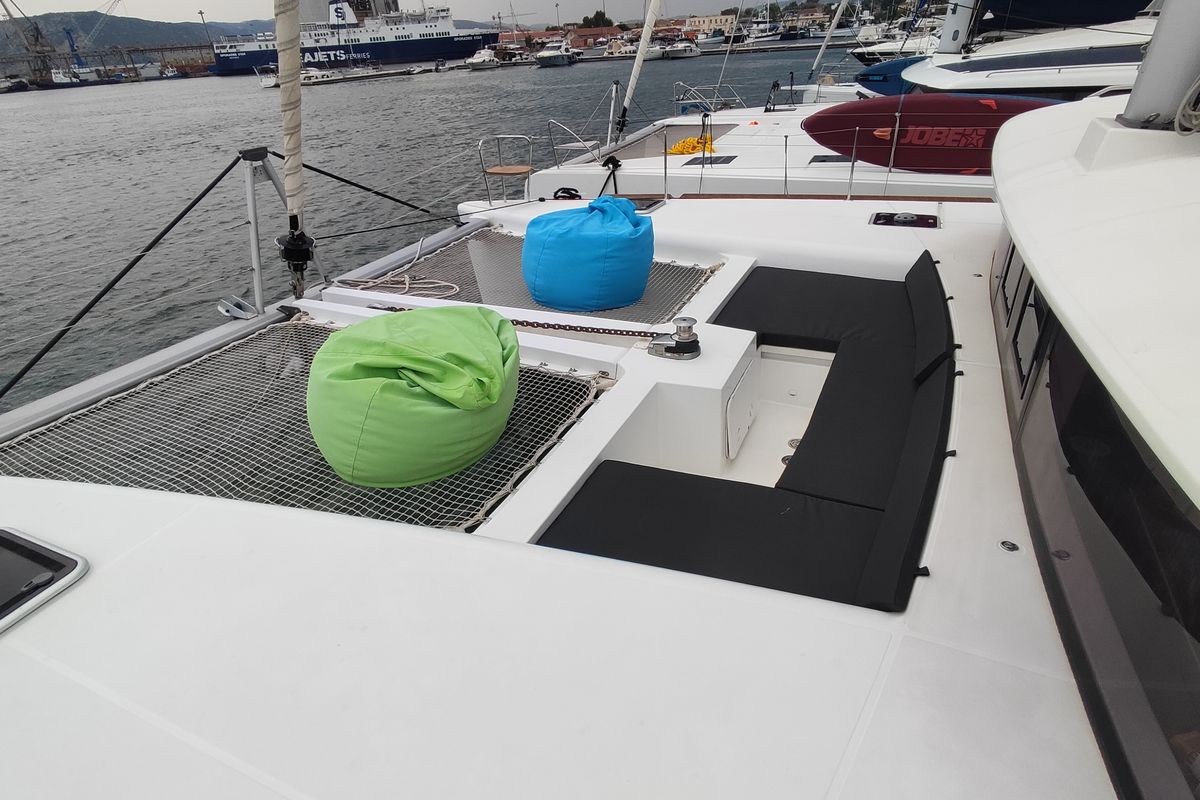 Deck of Alex Jr., a Lagoon 450 Fly catamaran at Volos Municipality, Greece