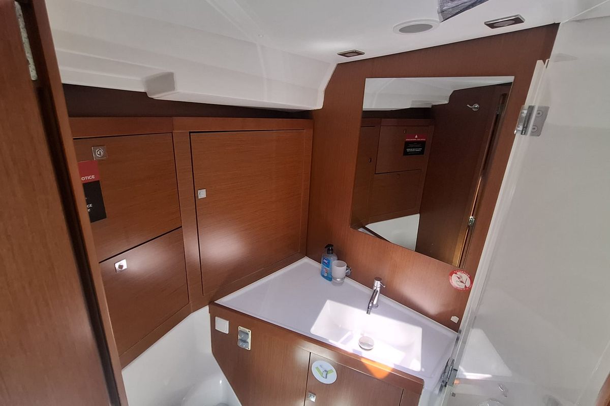 Head on Rumba, a Beneteau Oceanis 45 sailboat at Herceg Novi, Montenegro