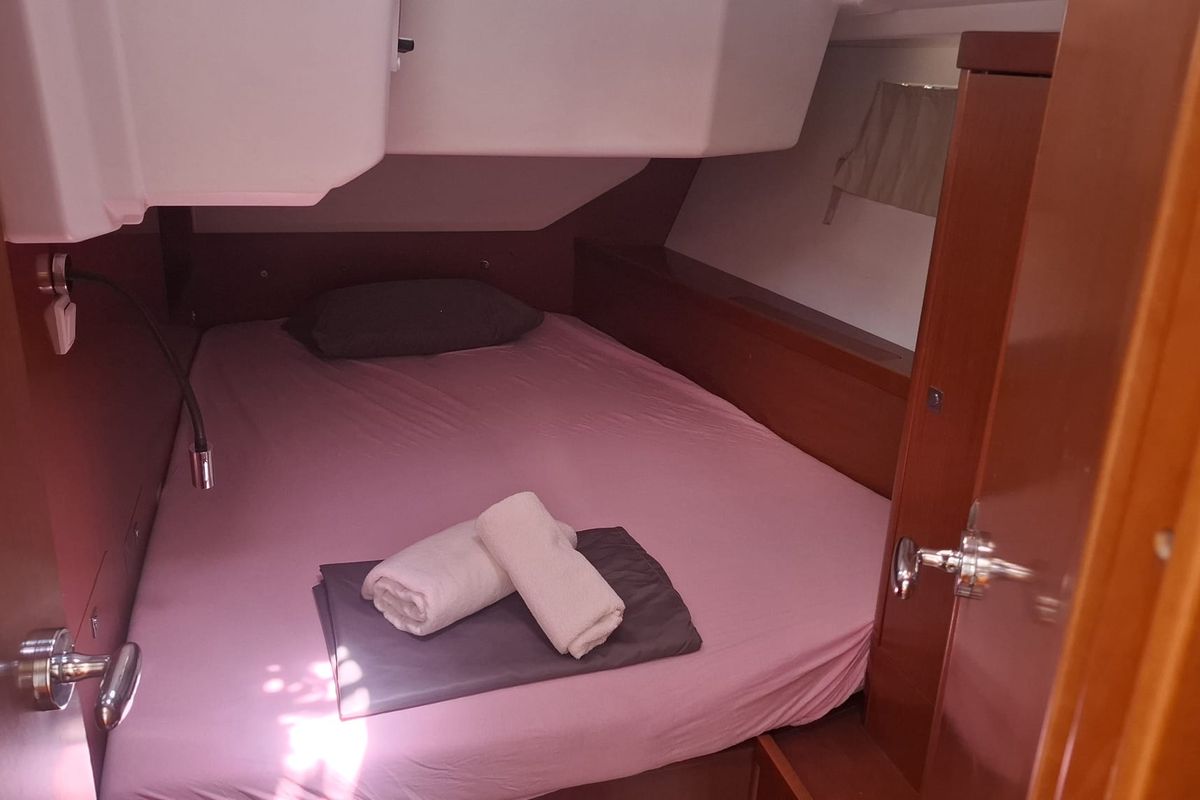 Cabin on Rumba, a Beneteau Oceanis 45 sailboat at Herceg Novi, Montenegro