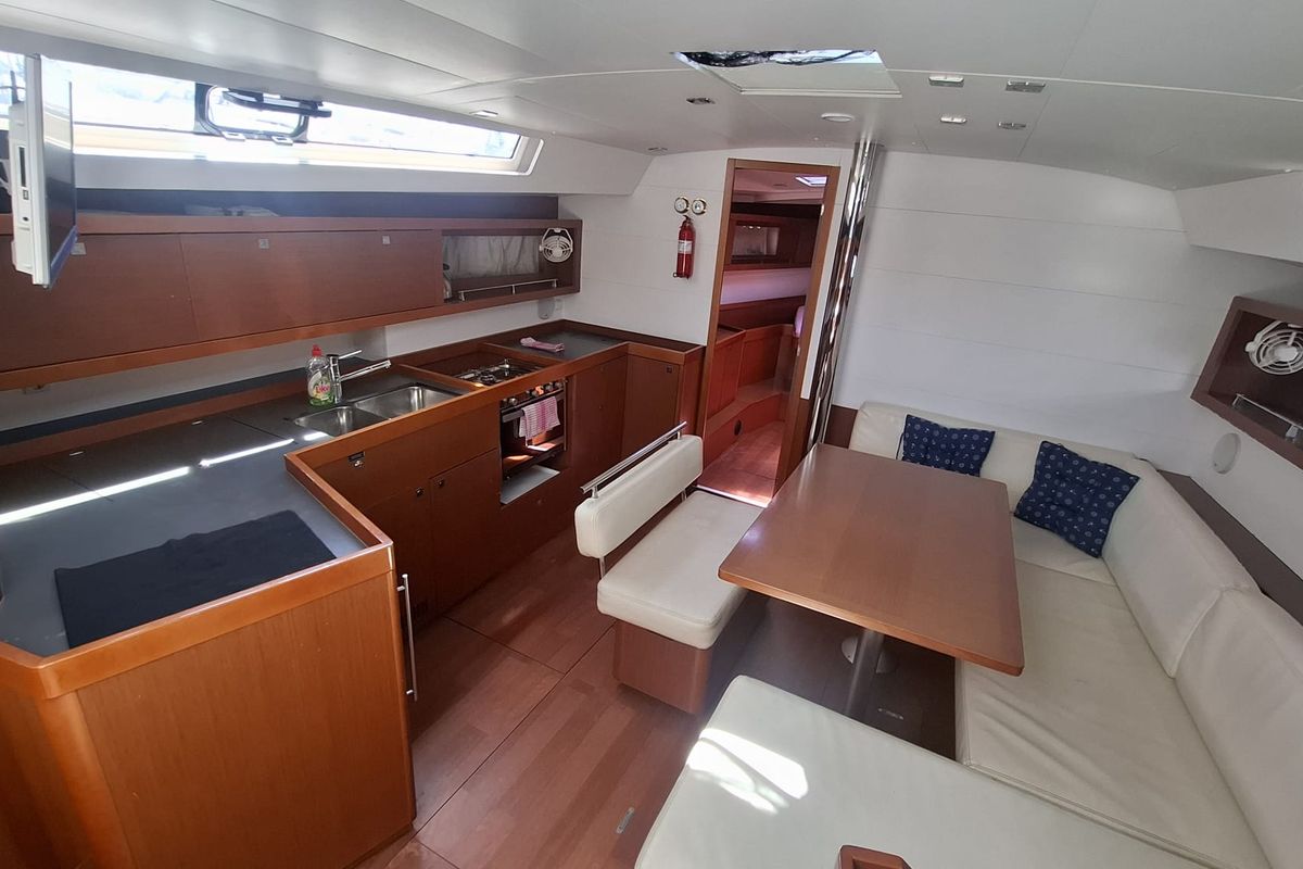Galley of Rumba, a Beneteau Oceanis 45 sailboat at Herceg Novi, Montenegro
